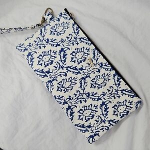 Blue and White Patterned Scout Clutch